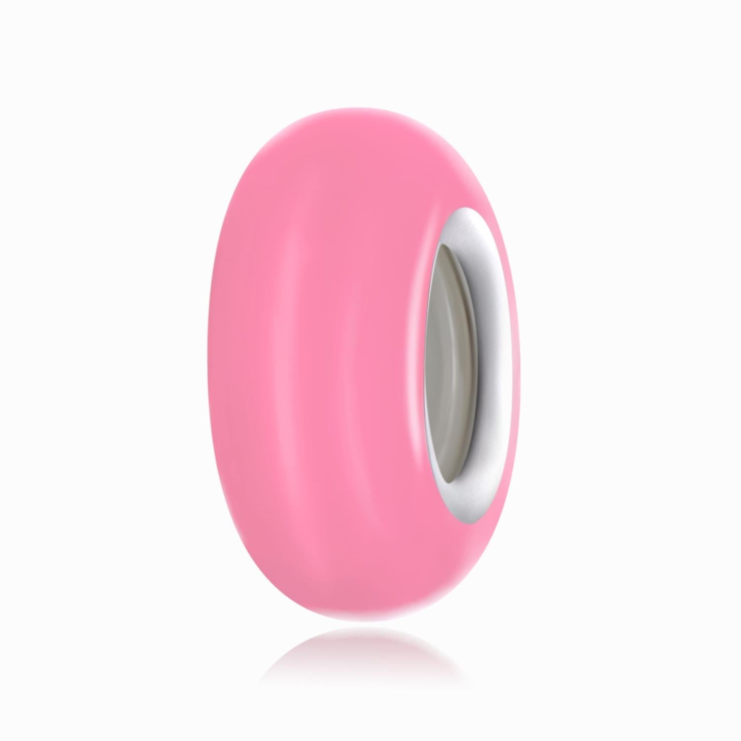 V562-B109629200ADE-202504112030-00 925 Sterling Silver Silicone Beads For Diy Bracelets & Necklaces - Pink - Image 1