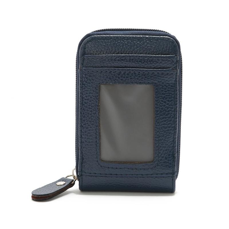 Woven Mini Coin Purse For Ladies Student Id & Card Holder - Navy Blue