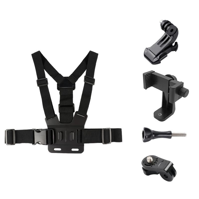 V562-B1461ACD-202503031315-00 Adjustable Body Mount Belt with Phone Clamp for Action Cameras and Smartphones - Image 1