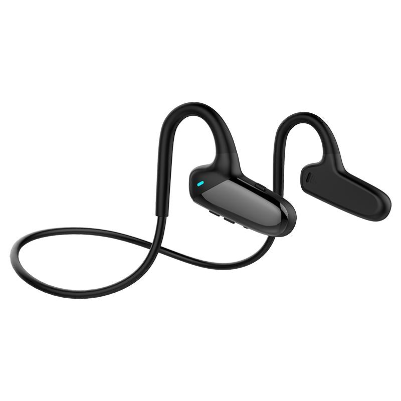 V562-B1551SXPI-202505222015-00 Waterproof Bone Conduction Bluetooth Earphones 5.0 for Sports - Black - Image 1