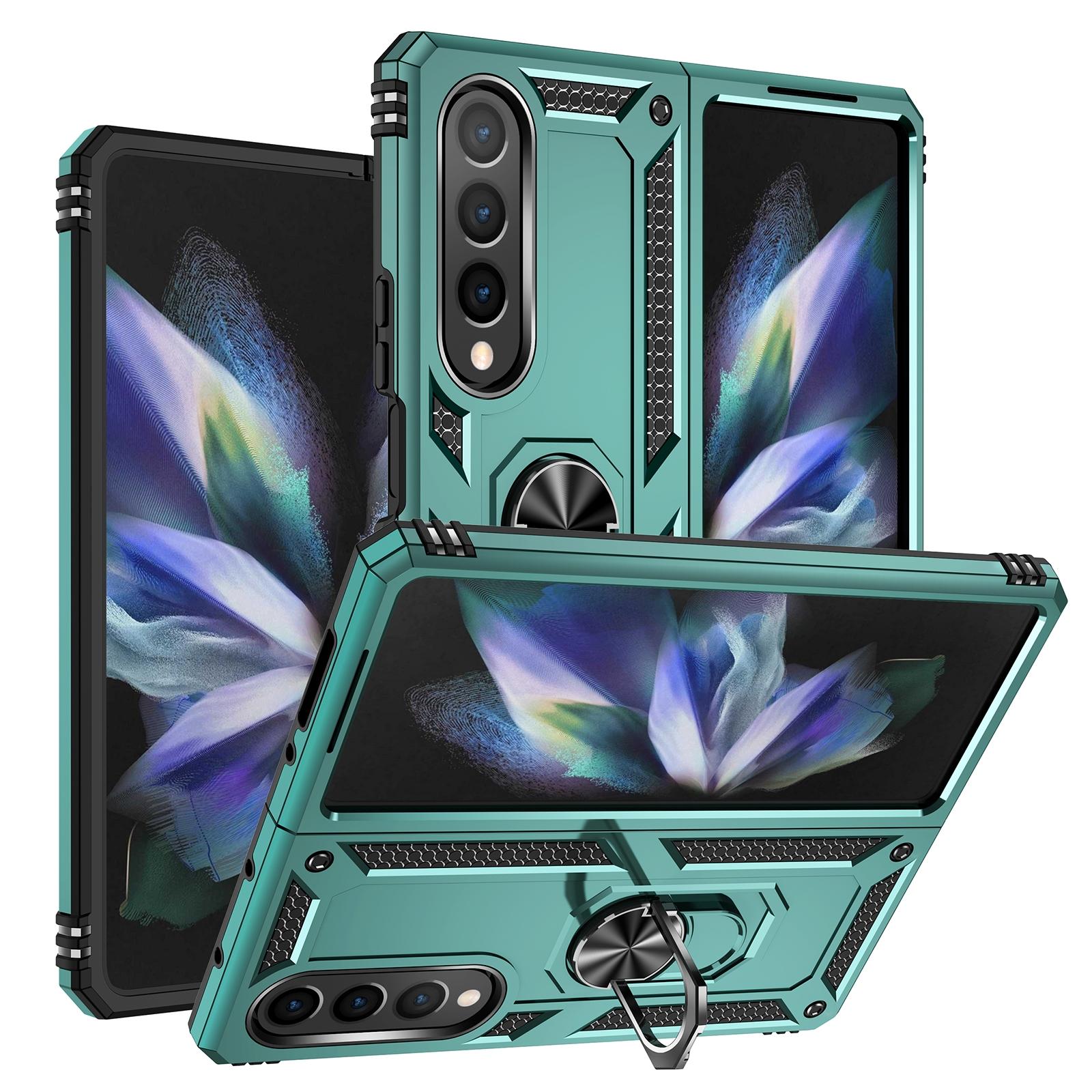 V562-B206113300ADE-202504292052-00 For Samsung Galaxy z Fold4 5G Tpu & Pc Shockproof Phone Case - Dark Green - Image 1