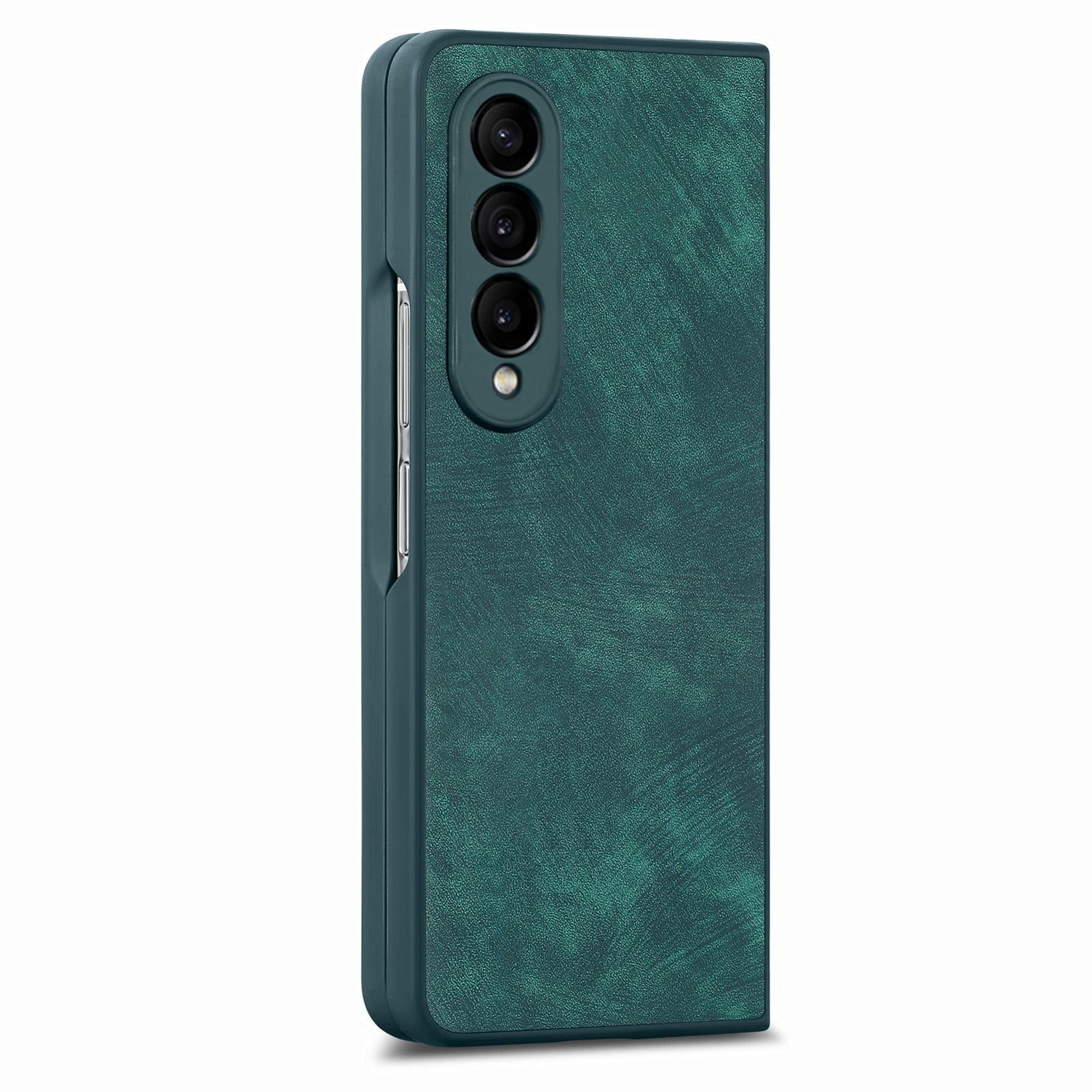 V562-B208113200AYS-202503211426-00 For Samsung Galaxy Z Fold4 5G Vintage Leather Fold Case - Green - Image 1