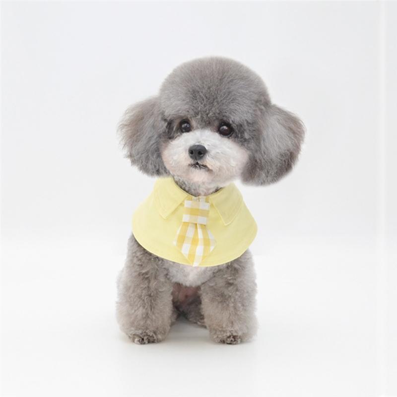 V562-B2086396230DBT-202503201710-00 Pet Shawl Scarf Saliva Towel Dog Clothes Accessories - Size M - Yellow - Image 1