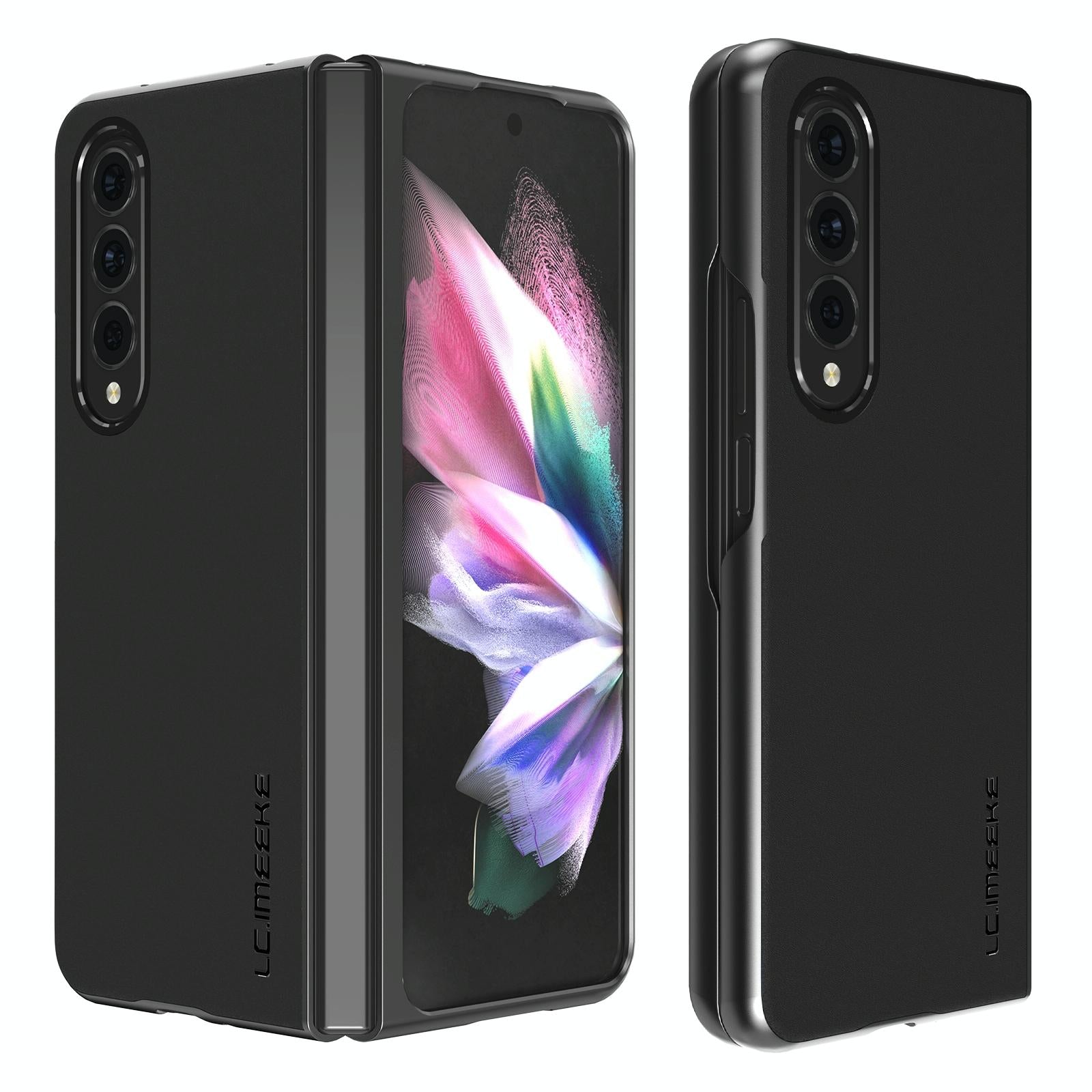 V562-B208681300ADE-202503211315-00 For Samsung Galaxy Z Fold4 5G Leather Shockproof Case - Black - Image 1