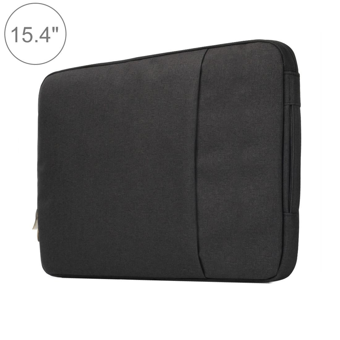 V562-B2101BL-202504251822-00 Universal Denim Laptop Bag for 15.4 Inch Notebooks - Fits Macbook Air / Pro - Portable & Stylish - 39.2x28.5x2cm - Black - Image 1