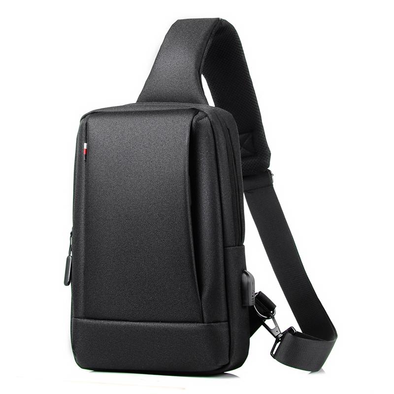 Business Chest Bag Oxford Cloth One Shoulder Crossbody - Black