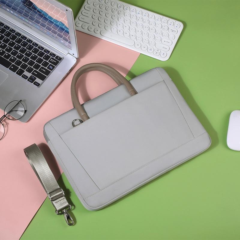 V562-B3050354060DBT-202502282110-00 13-13.3 Inch Laptop Bag Crossbody Briefcase in Oxford Cloth - Gray - 15 - 16.1 Inch - Image 1