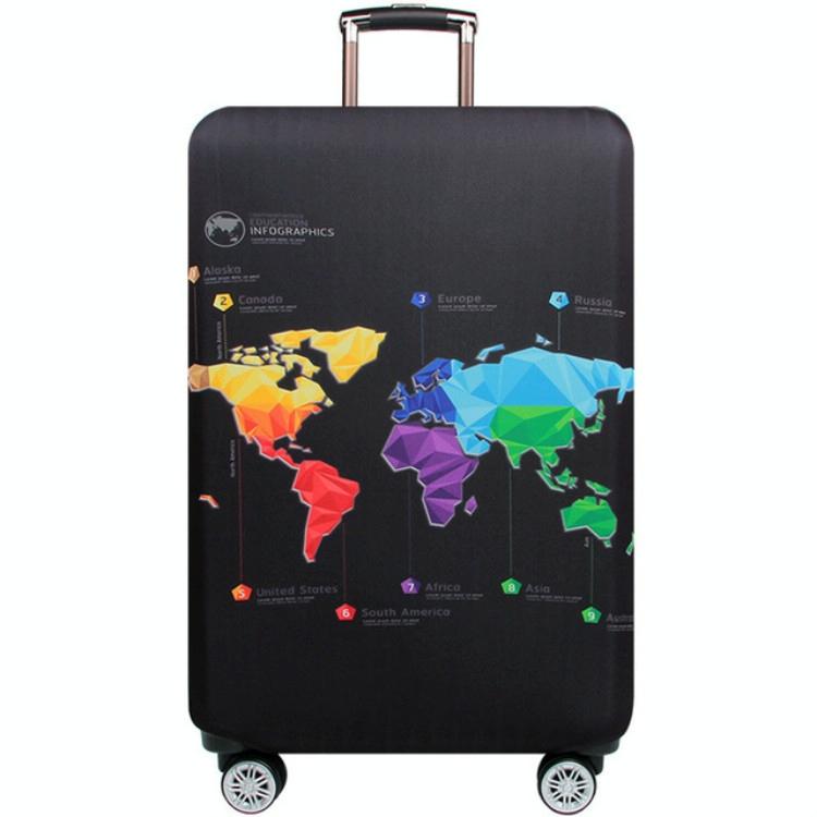V562-B4071873240DBT-202502281645-00 Xl Travel Luggage Cover - Dustproof Scratch-proof Elastic Sleeve - Fits 29-32 Inch Suitcases - Geometric Map - Image 1