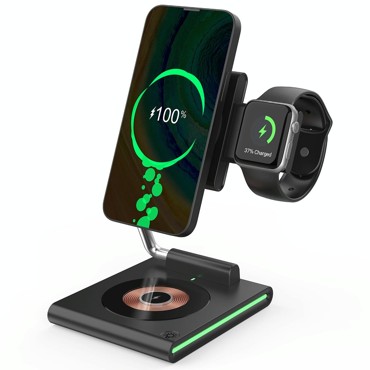 V562-B4071G8PI-202504212030-00 15W Foldable Magnetic Wireless Charger - Black - Image 1