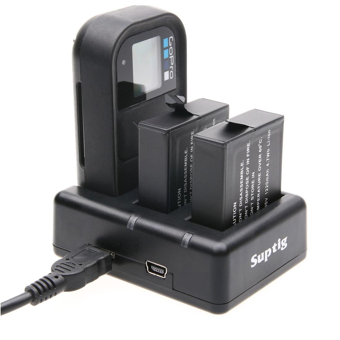 V562-B4210ACD-202502212035-00 Remote Control Charger for Dual Batteries with Usb Cable for Gopro Hero7 / 6 / 5 - Image 1