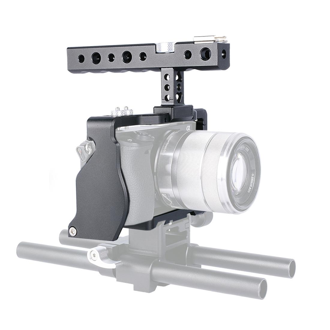 V562-B4280ACD-202502212055-00 Camera Cage Stabilizer With Handle - Black for For Sony A6000 / A6300 / A6500 / A6400 - Image 1