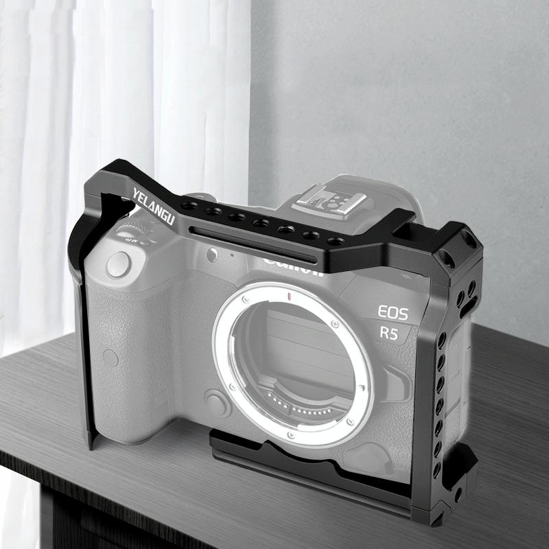 V562-B4471ACD-202502212205-00 Video Camera Cage Stabilizer For Canon Eos R5 / R6 / R - Black - Image 1