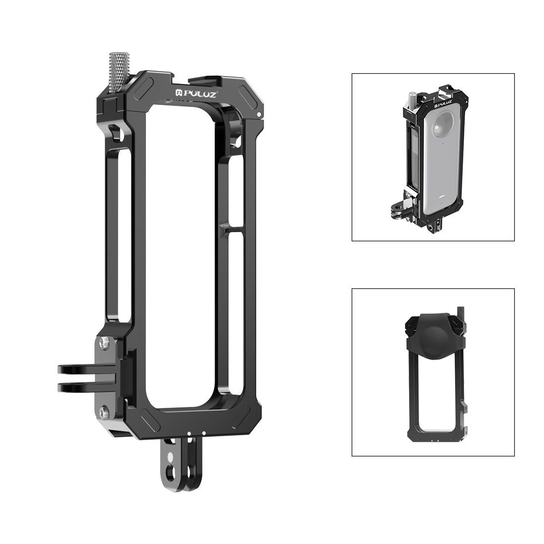 V562-B508UP-202503062130-00 Metal Protective Cage for Insta360 X3 with Cold Shoe and Tripod Adapter - Image 1