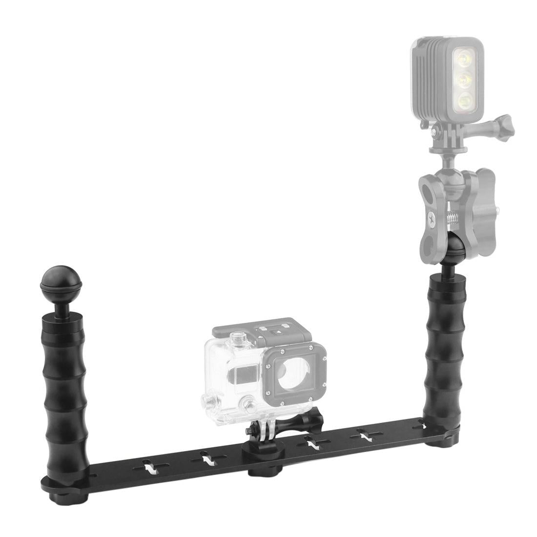 V562-B542UP-202505211915-00 Aluminum Dual Handheld Selfie Monopod for Gopro Hero 12 - Image 1