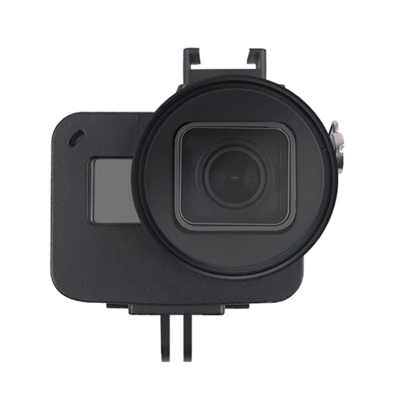 V562-B7060ACD-221999-00 Aluminum Protective Cage with Insurance Frame and 52mm Uv Lens for Gopro Hero7 / 6 / 5 - Black - Image 1