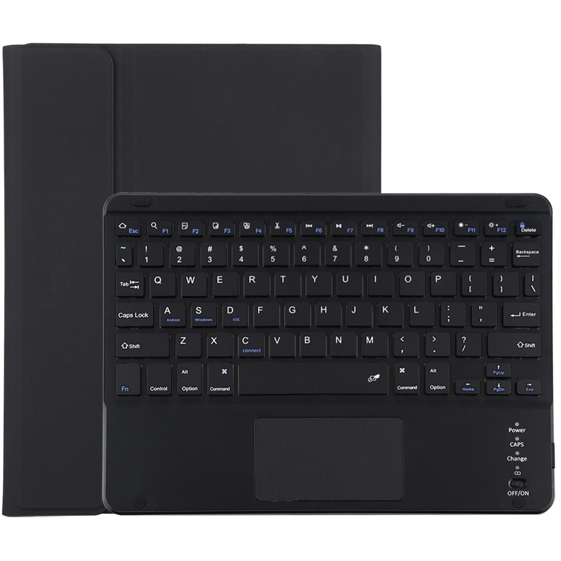 Bluetooth Keyboard & Tablet Case For Ipad Air 2020 - Detachable Touch Pad Pen Slot Microfiber Leather - Black