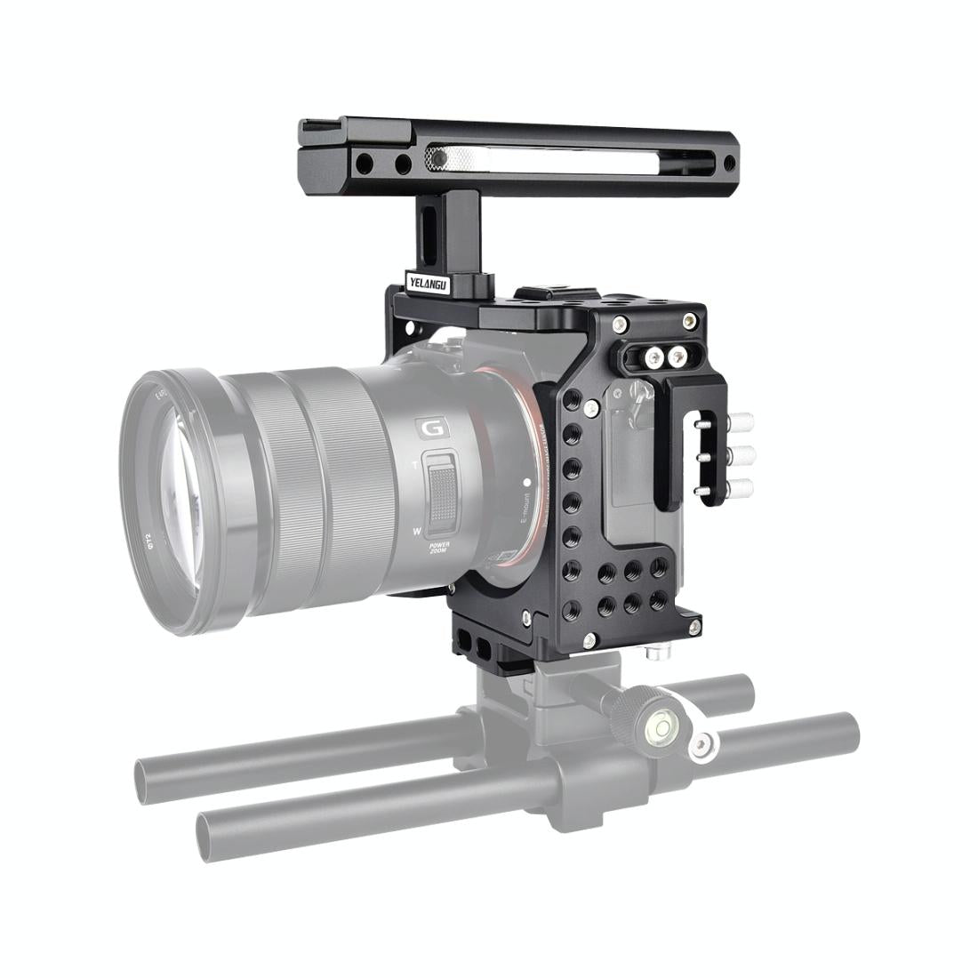 Handle Video Camera Cage Stabilizer For Sony A7K / A72 / A73 / A7S2 / A7R3 / A7R2 / A7X Black