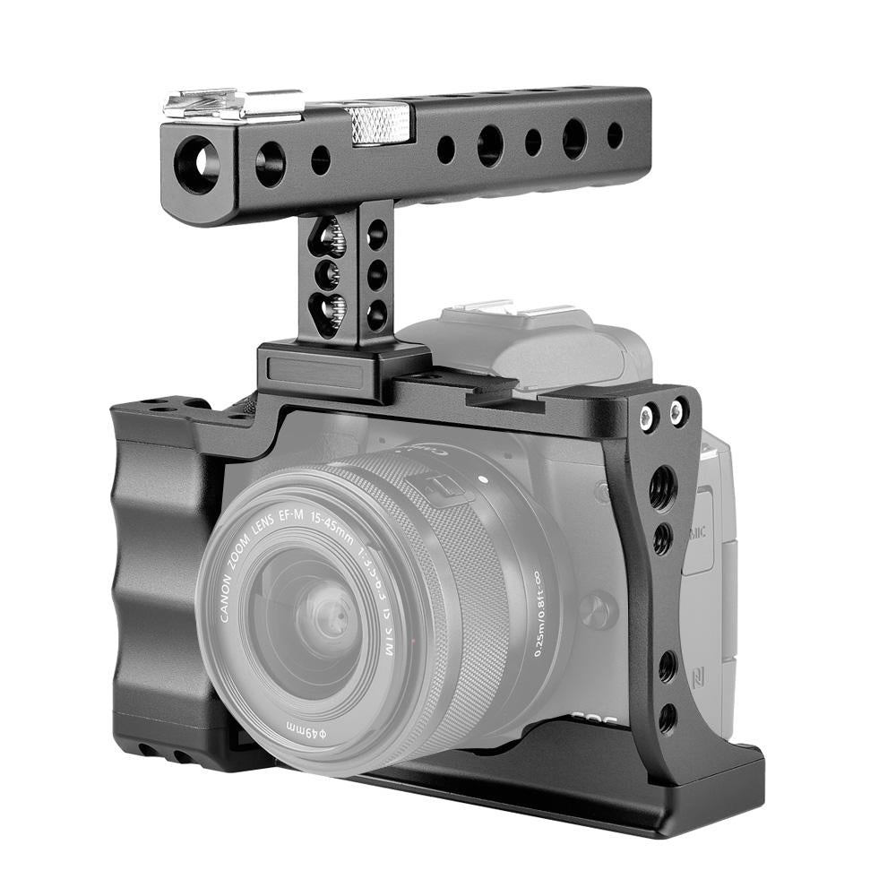 V562-B8990ACD-202503062220-00 Video Camera Cage Stabilizer With Handle For Canon Eos M50 - Black - Image 1