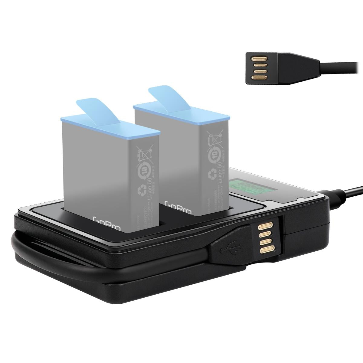 V562-B9401ACD-202502212325-00 Gopro Hero9 Dual Battery Charger with Lcd Screen - Image 1