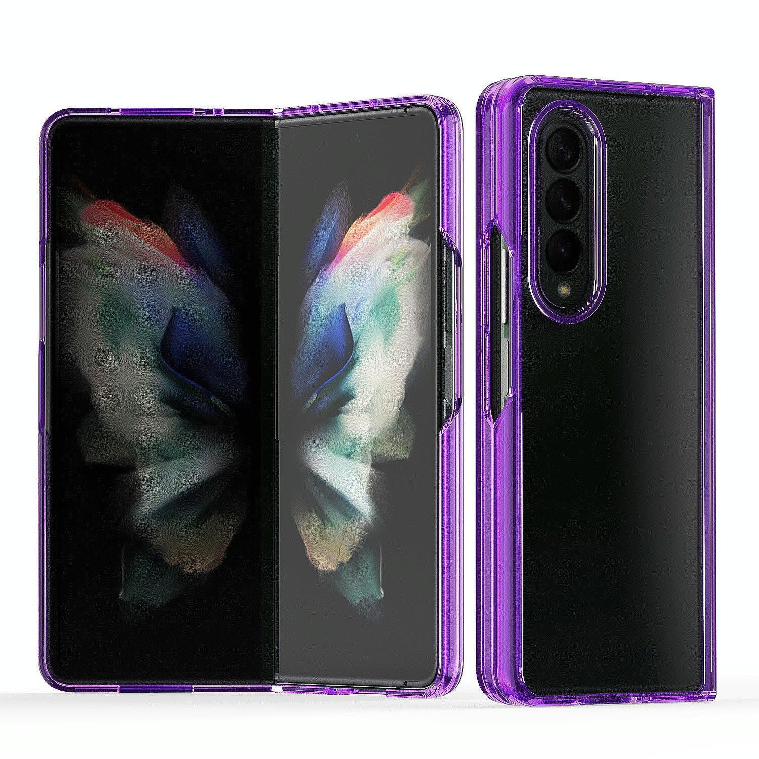 V562-C101044300ADE-202505221853-00 For Samsung Galaxy Z Fold4 5G Clear Acrylic Tpu Phone Case - Purple - Image 1