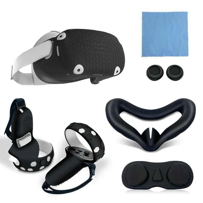 Complete Silicone Controller Cover Set for Meta Quest - 6 Pieces - Black
