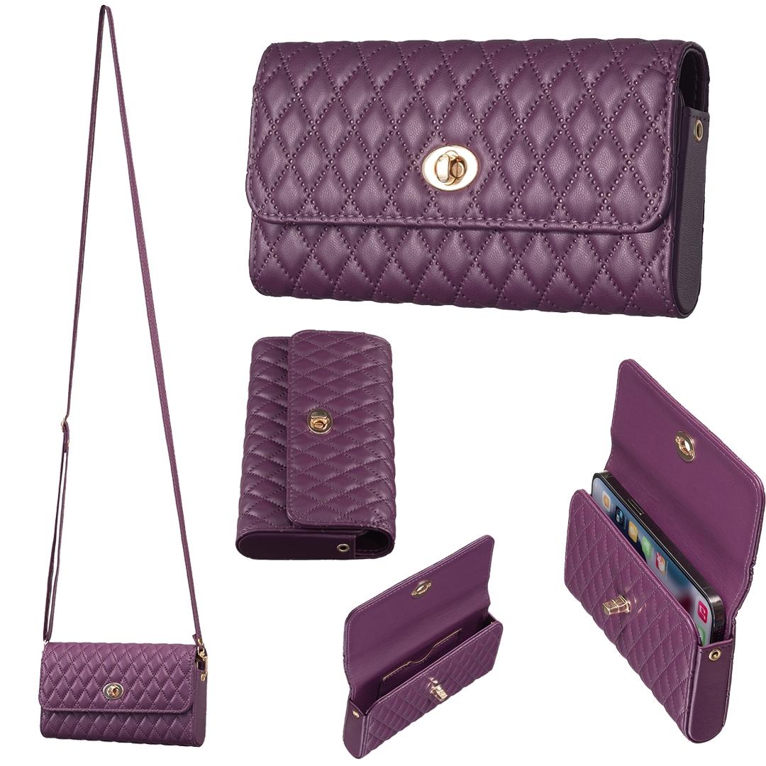 V562-C101408400ADE-202505191620-00 Horizontal Pu Crossbody Shoulder Bag - Dark Purple - Image 1