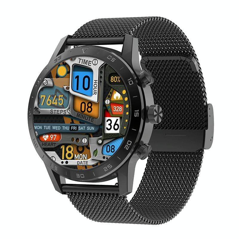 Smart Dual Display Analog Digital Call Watch - Black Steel