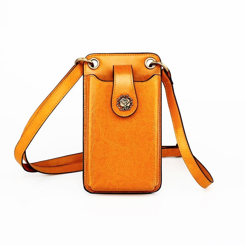 V562-C102098200ADE-202505191445-00 Mini Leather Crossbody For Women Fits Mobile Phones - Yellow - Image 1