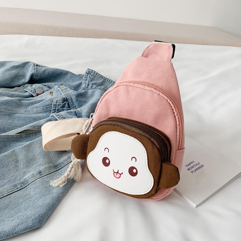 V562-C1022124060DBT-202505191540-00 Adorable Monkey Crossbody Bag For Kids - Pink - Image 1