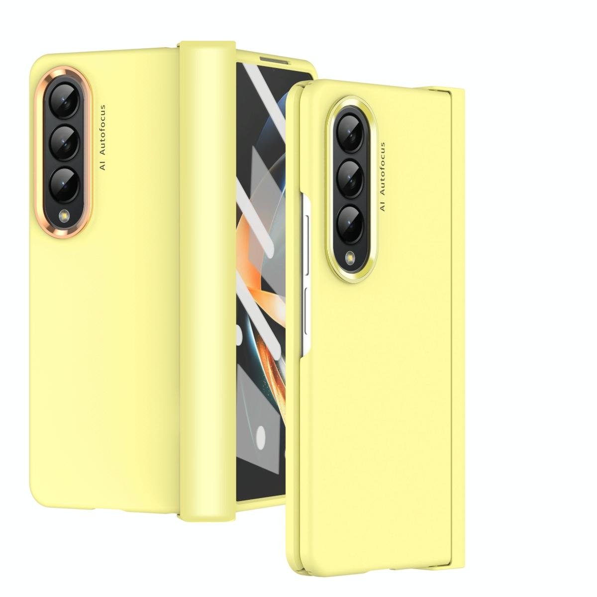 V562-C102253400ADE-202505291315-00 For Samsung Galaxy Z Fold4 5G Skin Feel Contact Lens Case - Yellow - Image 1