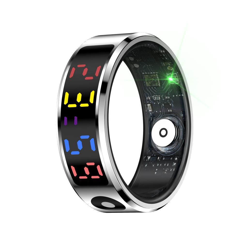 V562-C102408200AYS-202504281915-00 Smart Ring Heart Rate Blood Oxygen Sleep Sports Size 10 - Silver - Image 1