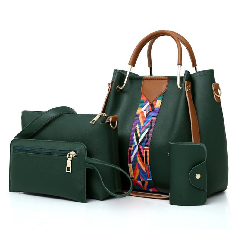 V562-C1025234450DBT-202502272035-00 Versatile 4-in-1 Messenger Bag for Women - Fashionable & Spacious - Green - Image 1