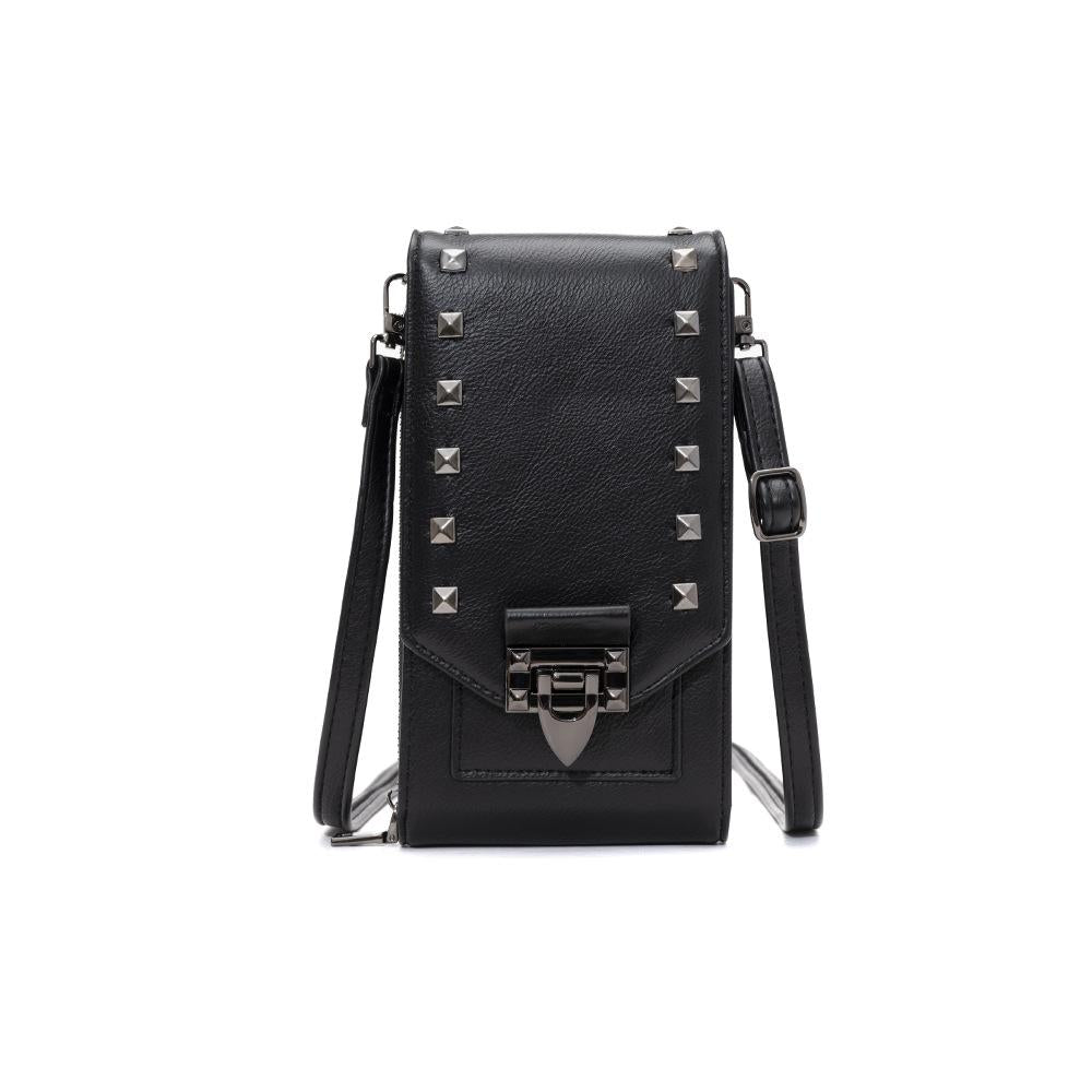 V562-C1026501060DBT-202505191542-00 Diamond Rivet Shoulder Bag For Mobile Phones - Black - Image 1