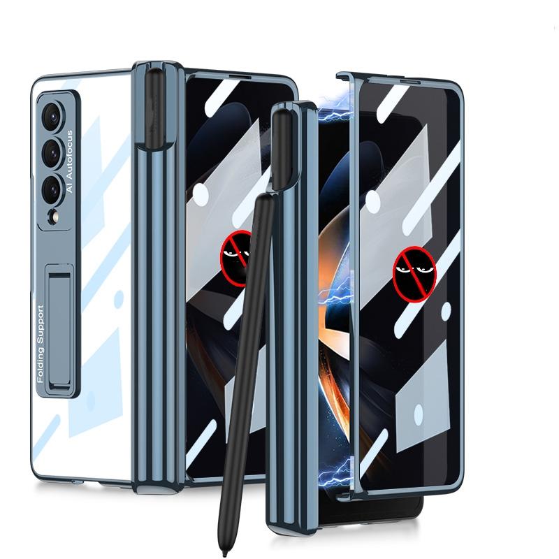 V562-C103288300ADE-202502241630-00 For Samsung Galaxy Z Fold4 5G Foldable Magnetic Privacy Case With Pen Holder - Fits 4Th Generation Ipad - Green - Image 1