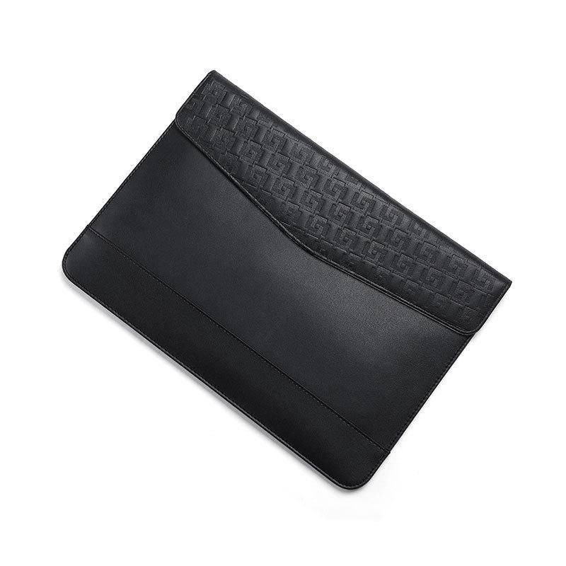 V562-C1048455750DBT-202504022020-00 Embossed Notebook Liner Bag with Magnetic Holster - 11-12 Inch Horizontal Design - Black - Image 1
