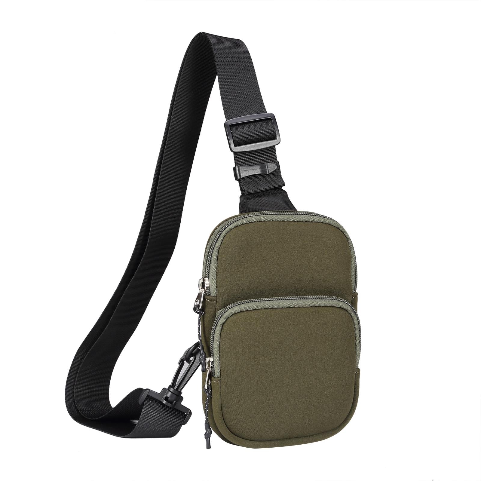 V562-C105229500ADE-202503041240-00 Universal Nylon Chest Bag For 5.5 Inch -7.2 Inch Phones Fashionable And Functional - Green - Image 1