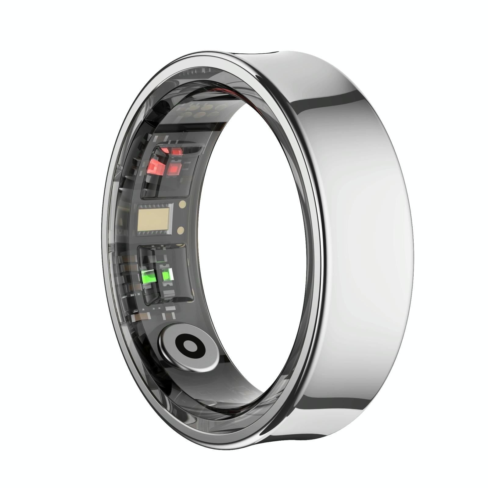 V562-C105247200AYS-202504281836-00 Smart Ring With Heart Rate Blood Oxygen Sleep Monitoring & Sports Modes - Size 8 - Silver - Image 1