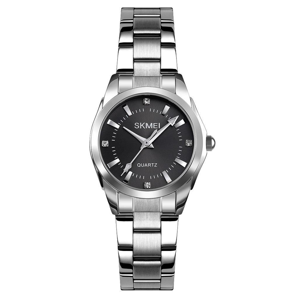 V562-C106530100AYS-202502220240-00 Waterproof Quartz Women Watch with Rhinestone Steel Strap - Delicate and Creative - Black - Image 1