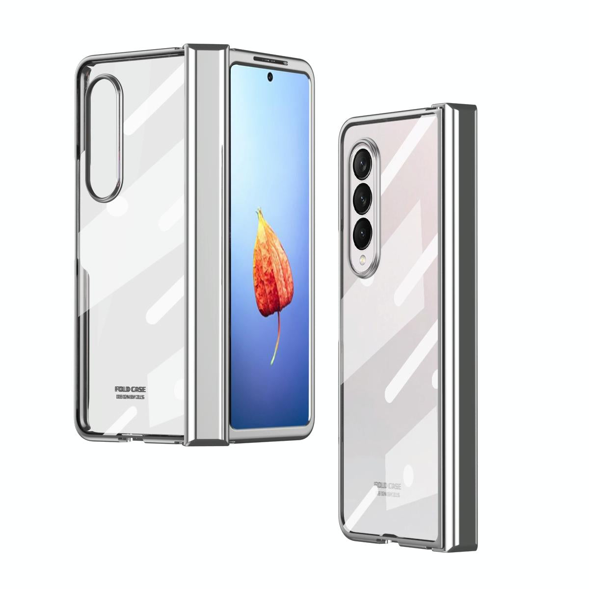 V562-C106803300ADE-202505291317-00 For Samsung Galaxy Z Fold4 5G Samsung Fold 4 Full Body Hinge Case - Electroplated - Silver - Image 1