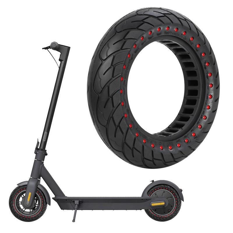 V562-C1076204060DBT-202505262122-00 10x2.5 Inflatable Honeycomb Solid Run-flat Tire for Electric Scooter - Blue - 44Mm Slot Red - Image 1