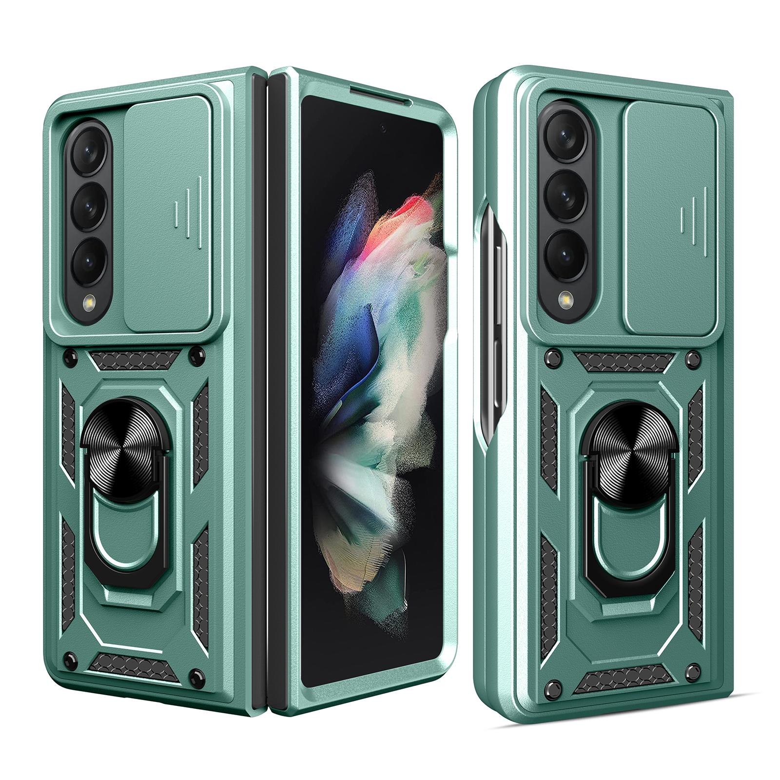 V562-C107642300ADE-227173-00 For Samsung Galaxy Z Fold4 5G Tpu Pc Case With Sliding Camera Cover - Green - Image 1
