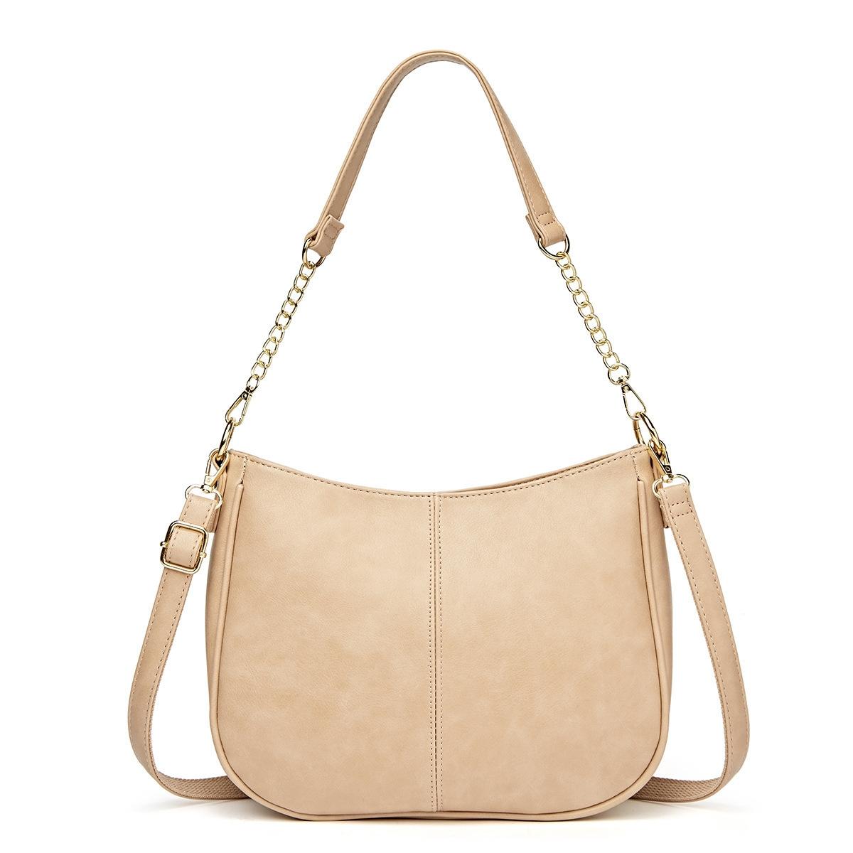 V562-C1094343060DBT-202505191527-00 Adjustable Leather Crossbody Bag Large Capacity - Beige - Image 1