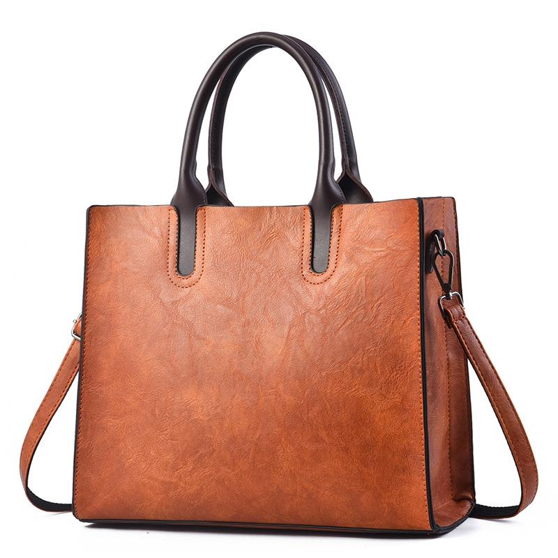 V562-C1098232060DBT-202504251537-00 Retro Square Handbag for Commuting - Vintage Style - Khaki - Image 1