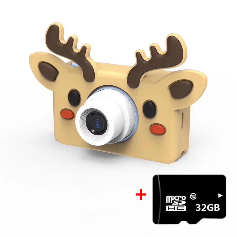V562-C20110TN-202502212235-00 Mini Digital Sport Camera with 8.0mp Lens 2.0 Screen Elk-shaped Case & 32gb Memory for Kids - Image 1