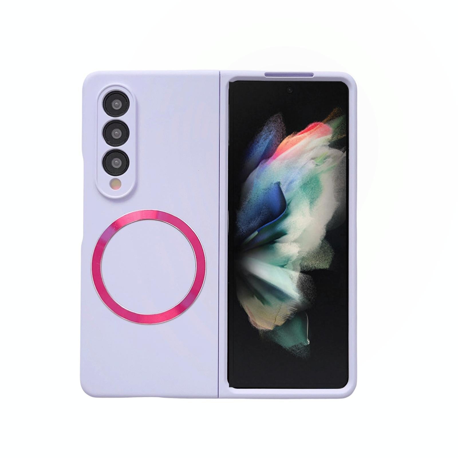 V562-C202670400ADE-202505291308-00 For Samsung Galaxy Z Fold4 5G Magnetic Skin Case - Magsafe - Purple - Image 1