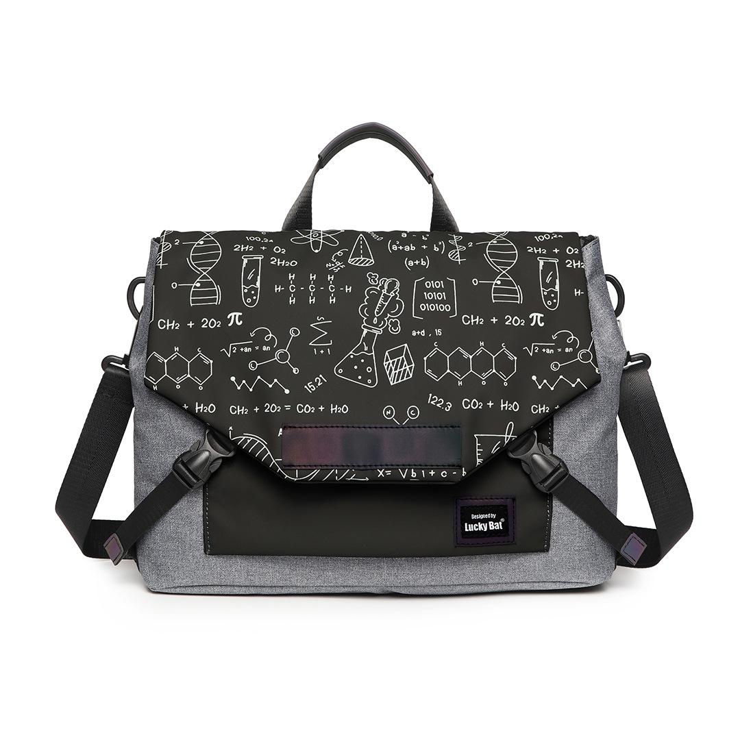 V562-C2033023060DBT-202502282035-00 Anti-drop Crossbody Laptop Bag - 16 Inch Airbag Design - Gray Black Equation - Image 1