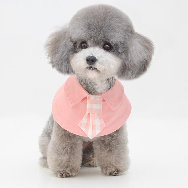 V562-C2086396230DBT-202503201710-00 Pet Shawl Scarf Saliva Towel Dog Clothes Accessories - Size M - Pink - Image 1