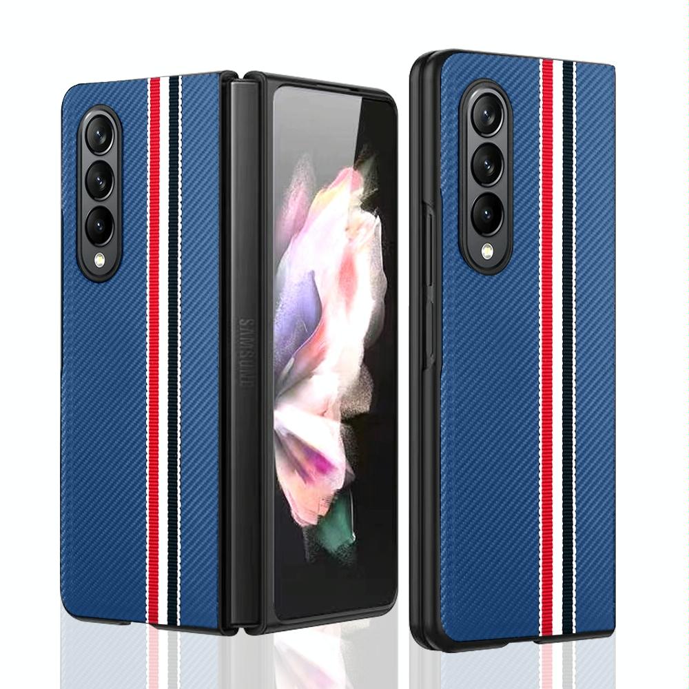 V562-C209265300ADE-202503211410-00 For Samsung Galaxy Z Fold4 5G Shockproof Twill Phone Case - Pc Tpu - Blue - Image 1
