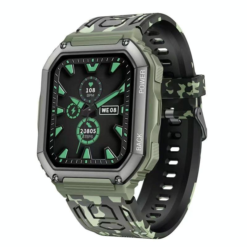V562-C6380AC-202504251837-00 Waterproof Pedometer Sport Smart Watch Support Heart Rate / Blood Pressure Monitoring / Bt Calling - Coffee - Image 1