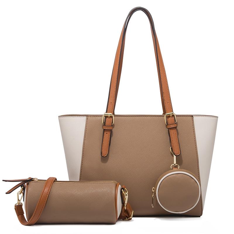V562-D1008504450DBT-202504251545-00 Large Capacity 3-in-1 Fashion Handbag for Women - Coffee - Image 1